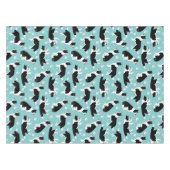 Border Collie and Paw Print Tischdecke (Vorderseite (Horizontal))