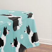 Border Collie and Paw Print Tischdecke (Beispiel)