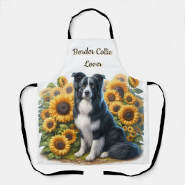 Border Collie and Sunflowers Liebe Dog Schürze
