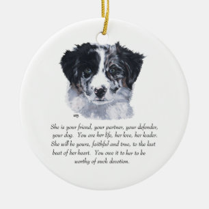 Border-Collie-Andenken Keramikornament