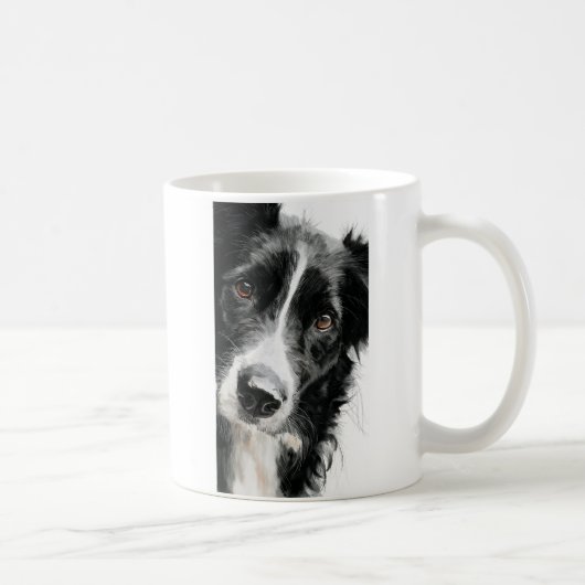 Border Collie-Aquarellporträt Kaffeetasse (Rechts)