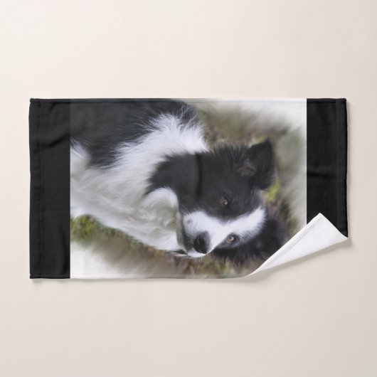 Border Collie Art Badhandtuch Set (Handtuch)