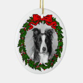 Border Collie Art by Glenda S. Harlan Keramik Ornament (Rechts)