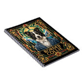 Border Collie, Art Deco Hund Notizblock (Rechte Seite)