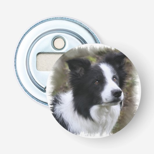 Border Collie Art Flaschenöffner (Vorderseite)