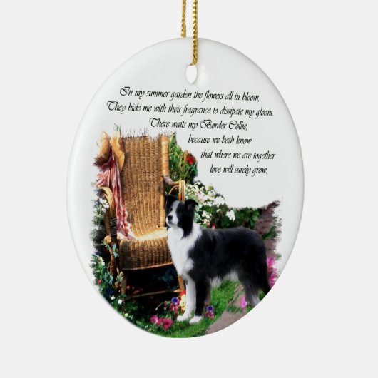Border Collie Art Geschenke Keramikornament (Rechts)
