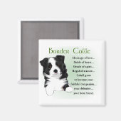 Border Collie Art Geschenke Magnet (Vorderseite/Rückseite)