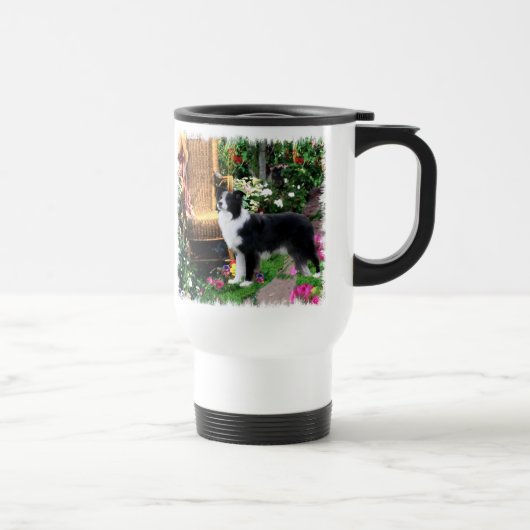 Border Collie Art Geschenke Reisebecher (Rechts)