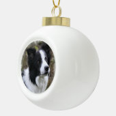 Border Collie Art Keramik Kugel-Ornament (Rechts)