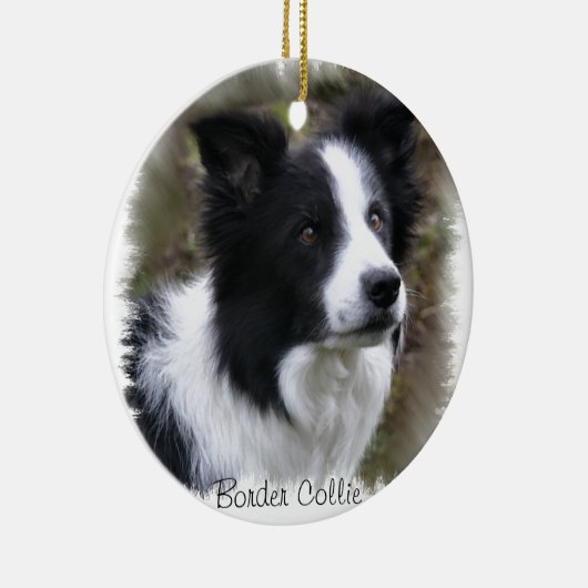 Border Collie Art Keramikornament (Rechts)