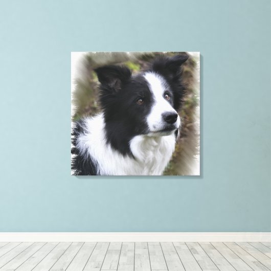 Border Collie Art Leinwanddruck (Insitu (Holzboden))