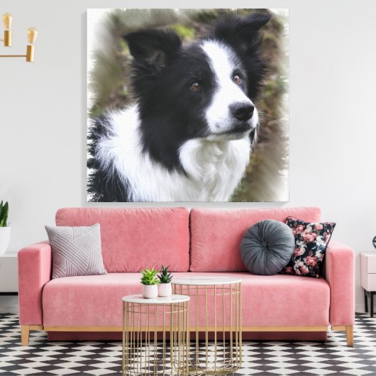Border Collie Art Leinwanddruck (Insitu (Wohnzimmer))