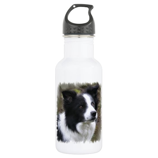 Border Collie Art Trinkflasche (Vorderseite)