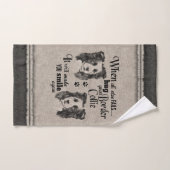Border Collie art, wenn alles versage Zitat Badhandtuch Set (Handtuch)