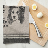 Border Collie art, wenn alles versage Zitat Geschirrtuch (Viertel Falte)