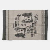 Border Collie art, wenn alles versage Zitat Geschirrtuch (Horizontal)