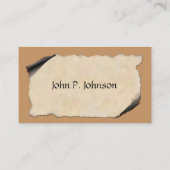 Border-Collie auf altem Pergament Visitenkarte (Rückseite)