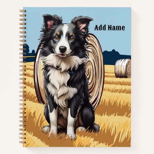 Border Collie auf dem Bauernhof Notizblock (Vorderseite)