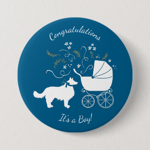 Border Collie Baby Dusche Button