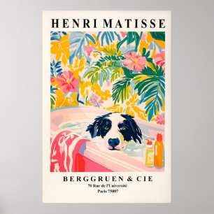 Border Collie Badezimmer Kunst Druck Lustiger Hund Poster