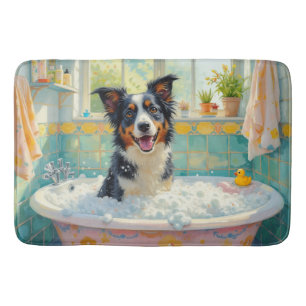 Border Collie Badzeit Spielerei Bad Dekoration Badematte