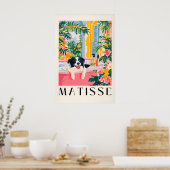Border Collie Bathroom Print Funny Pink Matisse Poster (Küche)