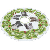 Border-Collie-Baum-Rock Polyester Weihnachtsbaumdecke (Schrägansicht)
