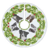 Border-Collie-Baum-Rock Polyester Weihnachtsbaumdecke (Vorderseite)