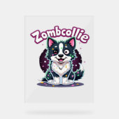 Border Collie BC Zombie Dog Halloween Essential T- Acrylschild (Vorderseite)