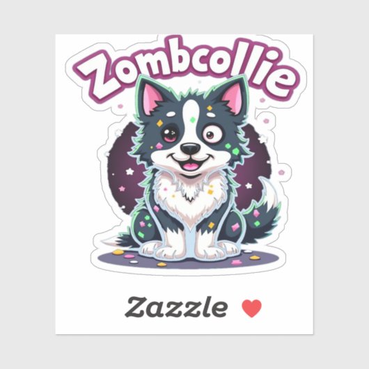 Border Collie BC Zombie Dog Halloween Essential T- Aufkleber (Blatt)