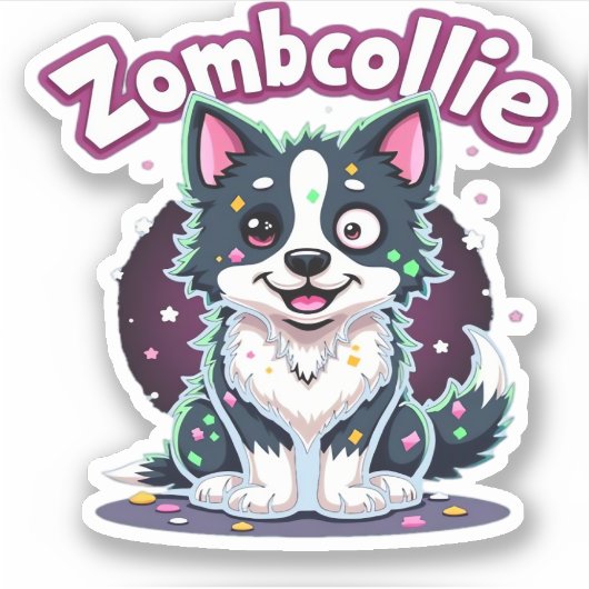 Border Collie BC Zombie Dog Halloween Essential T- Aufkleber (Vorderseite)