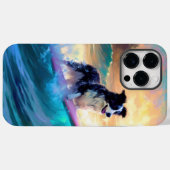 Border Collie Beach Surf Malerei Case-Mate iPhone Hülle (Rückseite (Horizontal))