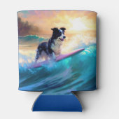Border Collie Beach Surf Malerei Dosenkühler (Rückseite)