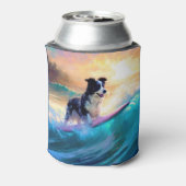 Border Collie Beach Surf Malerei Dosenkühler (Kanne Rückseite)