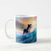 Border Collie Beach Surf Malerei Kaffeetasse (Links)