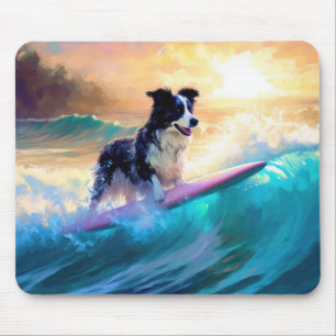 Border Collie Beach Surf Malerei Mousepad