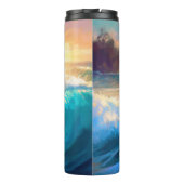 Border Collie Beach Surf Malerei Thermosbecher (Rückseite)