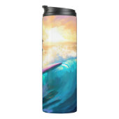 Border Collie Beach Surf Malerei Thermosbecher (Nach rechts gedreht)