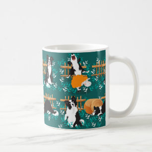 Border Collie beim Schaf Kaffeetasse