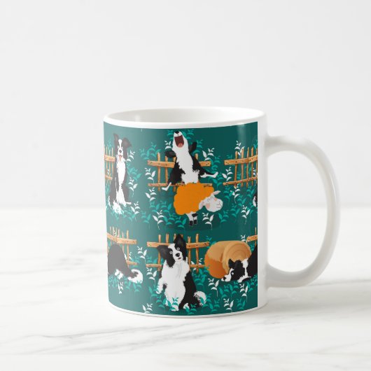 Border Collie beim Schaf Kaffeetasse (Rechts)
