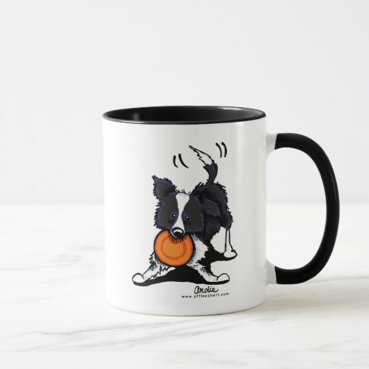 Border Collie beim Spielen Tasse (Rechts)