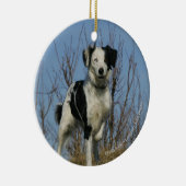 Border-Collie-Bein angehoben Keramikornament (Rechts)
