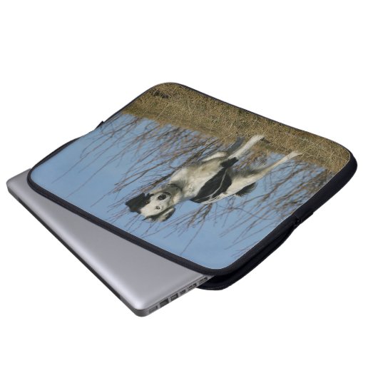 Border-Collie-Bein angehoben Laptopschutzhülle (Vorne Knopf)