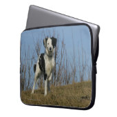 Border-Collie-Bein angehoben Laptopschutzhülle (Vorderseite Links)
