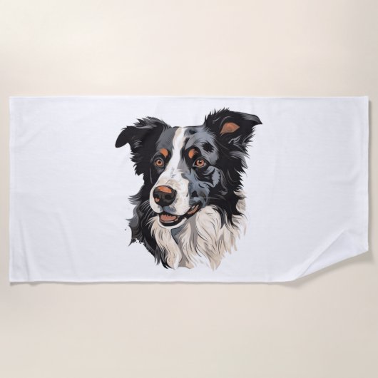 Border Collie Berühmtes Design - Smartest Strandtuch (Vorderseite)