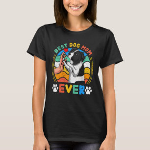 Border Collie Best Dog Mama Ever Dog Retro T-Shirt