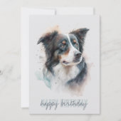 Border Collie Birthday Card Dankeskarte (Vorderseite)