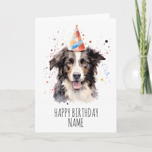 Border Collie Birthday Card Karte (Vorderseite)