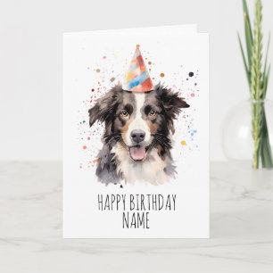 Border Collie Birthday Card Karte