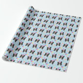 Border Collie Birthday Gift Wrapping Paper Blue Geschenkpapier (Ungerollt)